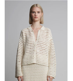 ELEVEN SIX | Ada Crochet Shirt | Ivory