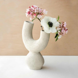 Hand Built No.113 White Vase