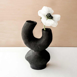 Hand Built No.137 Black Vase