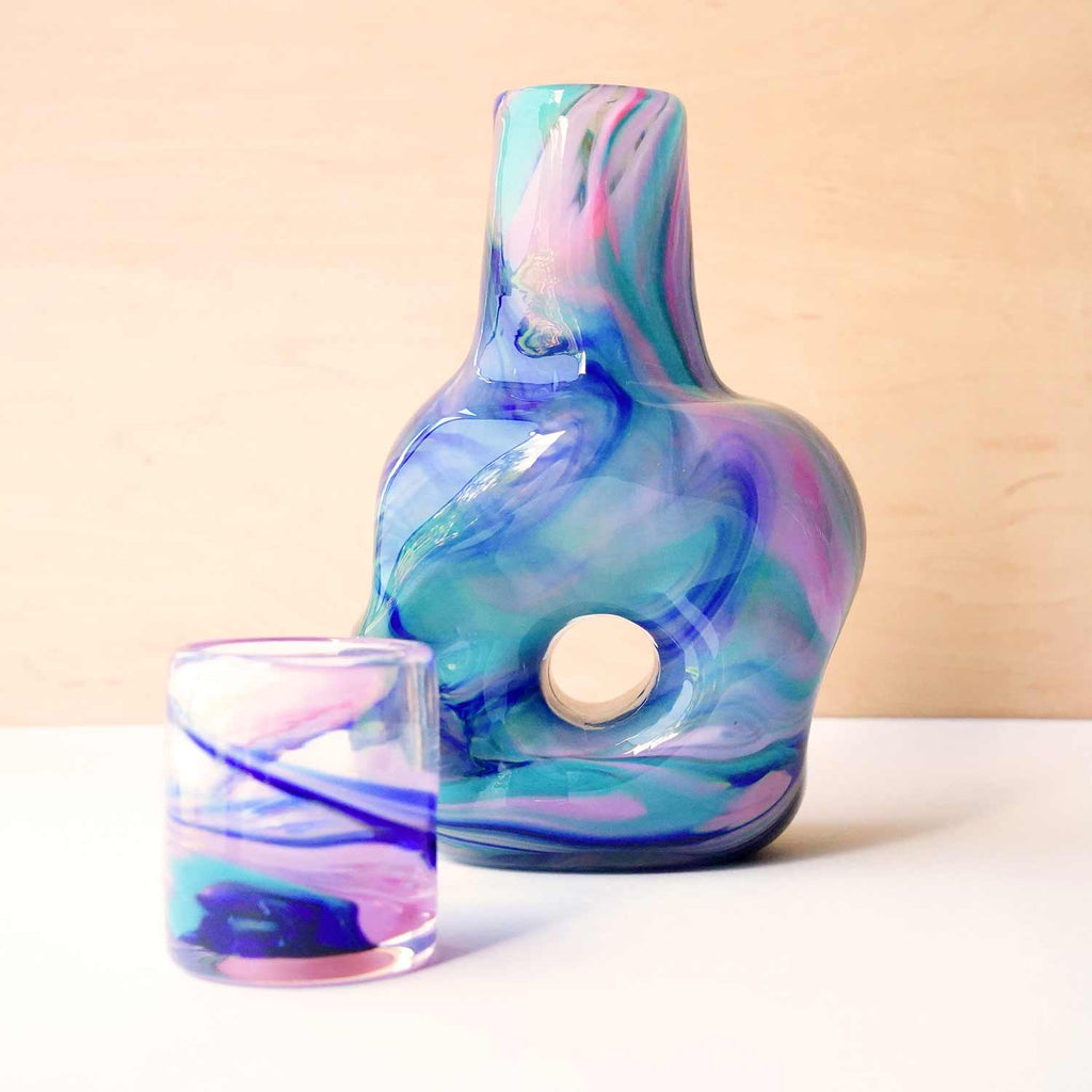Hand Dyed Glass Carafe (Kokomo)
